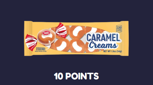 20 points Oreo Caramel Creams 3.2 oz. peg bag