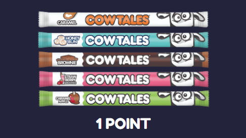 2 Points Brownie Cow Tales 1 oz. sticks